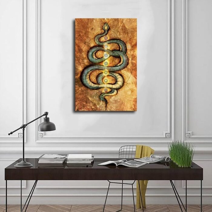 Yoga Serpent Divine Chakra Meditation Buddha Zen Yoga Poster Decor Painting Canv... - Image 4