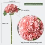 Buart 3PCS Long Stem Big Size Flowers Artificial Silk Hydrangea Lifelike Flowers... - Image 3