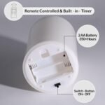 Eywamage White Real Wax Flameless Pillar Candles with Remote, Flickering Flat To... - Image 4