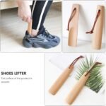 Durable Wooden Shoehorn Portable Shoe Horn Tool with Handle for Easy Shoe Wearin... - Image 5