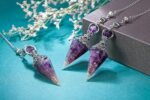 CrystalTears Natural Amethyst Crystal Pendulum Hexagonal Reiki Healing Crystal P... - Image 3