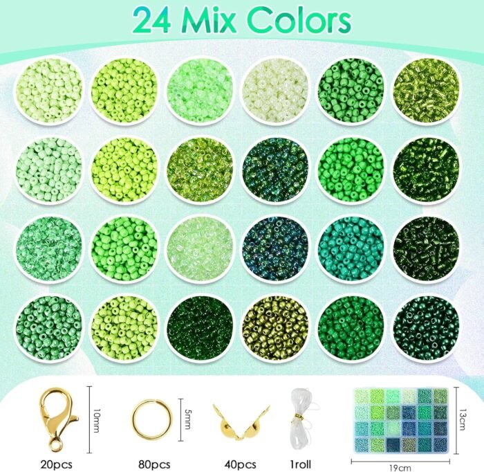 Vtssvow 3mm Glass Seed Beads for Bracelets Making, 24 Colors 10000pcs Friendship... - Image 3