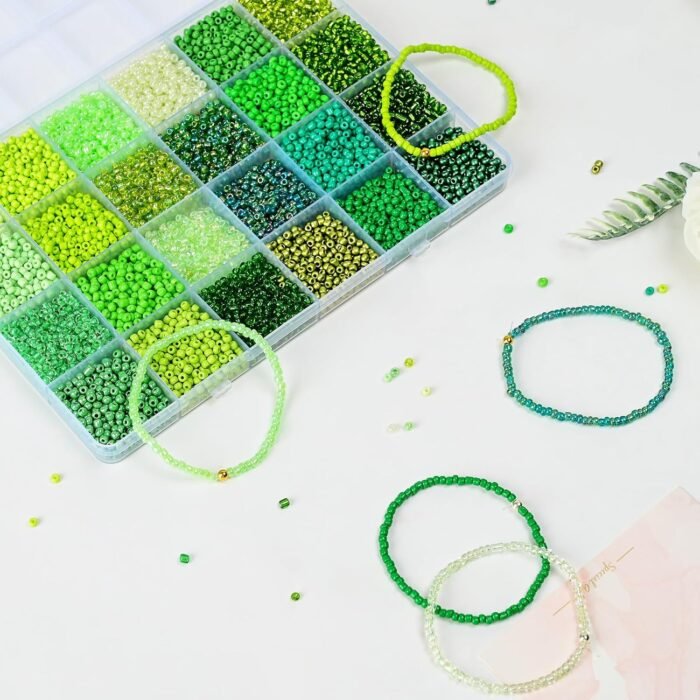 Vtssvow 3mm Glass Seed Beads for Bracelets Making, 24 Colors 10000pcs Friendship... - Image 6