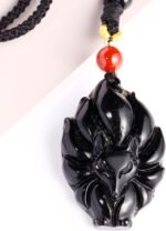Red Agate/Black Obsidian Fox Dainty Necklaces for Women Crystals and Gemstones A... - Image 6