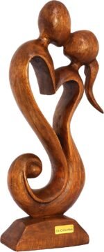 12" Wooden Handmade Abstract Sculpture Statue Handcrafted - Eternal Love - Gift ... - Image 3