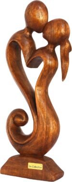 12" Wooden Handmade Abstract Sculpture Statue Handcrafted - Eternal Love - Gift ... - Image 4