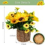 Artificial Flowers Fake Silk Sunflower Flower in Planters Flower Vase Small Rust... - Image 3