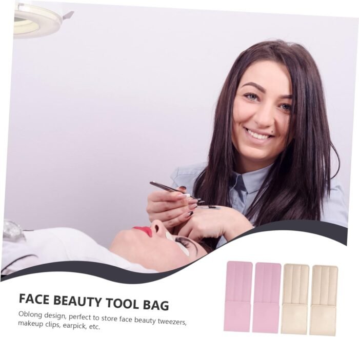 4Pcs Face Beauty Tool Storage Bags Durable Makeup Tweezers Covers Compact Access... - Image 6