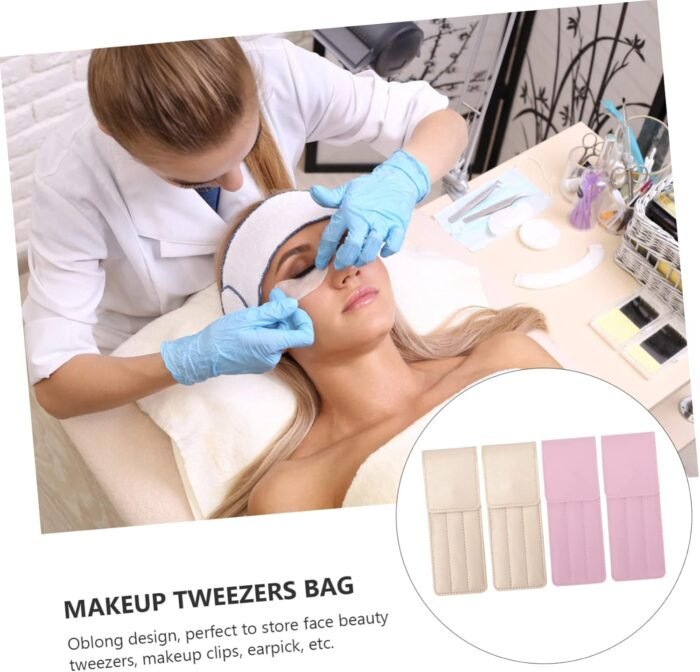 4Pcs Face Beauty Tool Storage Bags Durable Makeup Tweezers Covers Compact Access... - Image 9