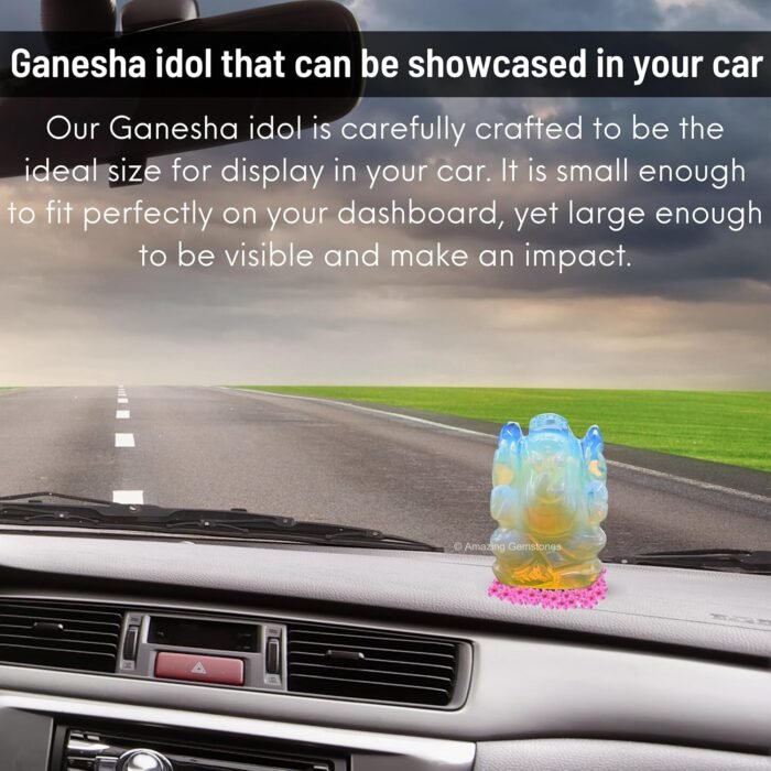 Opalite Ganesha Idol - Crystal Ganesha Idol for Car Dashboard - Spiritual Home, ... - Image 6