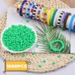 Green Pony Beads - Bulk 6x9mm Large Hole Plastic Beads for Jewelry Making - 1000... - Image 4