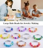 Large Hole Beads for Jewelry Making 120pcs 14mm Large Hole Murano Glass Beads fo... - Image 4