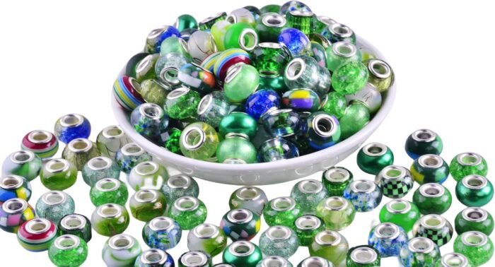 Large Hole Beads for Jewelry Making 120pcs 14mm Large Hole Murano Glass Beads fo... - Image 8
