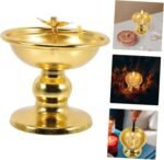Happyyami Retro Buddha Offering Butter Lamp Temple Oil Lamp Pure for Decorative ... - Image 3