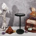 CRASPIRE Wooden Pendulum Holder Moon Flower Crystal Divination Dowsing Wheel Bla... - Image 6