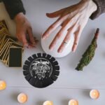 CRASPIRE Wooden Pendulum Holder Moon Flower Crystal Divination Dowsing Wheel Bla... - Image 7