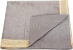 Indian Consigners Silver Velvet Cloth with Golden Shinny Border, Aasan, Alter, A... - Image 6