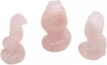 5Pcs Natural Rose Quartz Crystal Carved Snake Serpent Stone Decor - Image 3