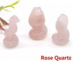 5Pcs Natural Rose Quartz Crystal Carved Snake Serpent Stone Decor - Image 5