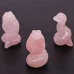 5Pcs Natural Rose Quartz Crystal Carved Snake Serpent Stone Decor - Image 7