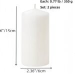 White Pillar Candle Set - 2 Unscented Decorative,Parties, Large Candles, White C... - Image 3