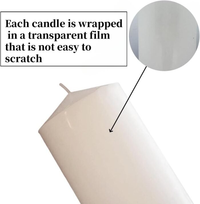 White Pillar Candle Set - 2 Unscented Decorative,Parties, Large Candles, White C... - Image 4