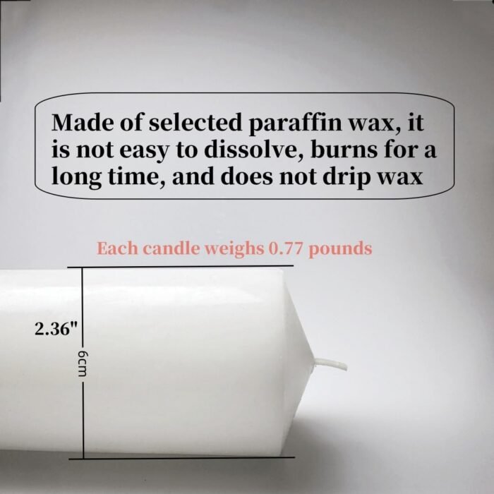White Pillar Candle Set - 2 Unscented Decorative,Parties, Large Candles, White C... - Image 5
