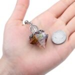 7 Chakra Crystal Dowsing Pendulum Reiki Life Tree 6 Faceted Pointed Pendulum Scr... - Image 3