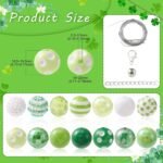 DanLingJewelry 50Pcs 20mm Green Round Bubblegum Beads Green St. Patrick's Day Be... - Image 3