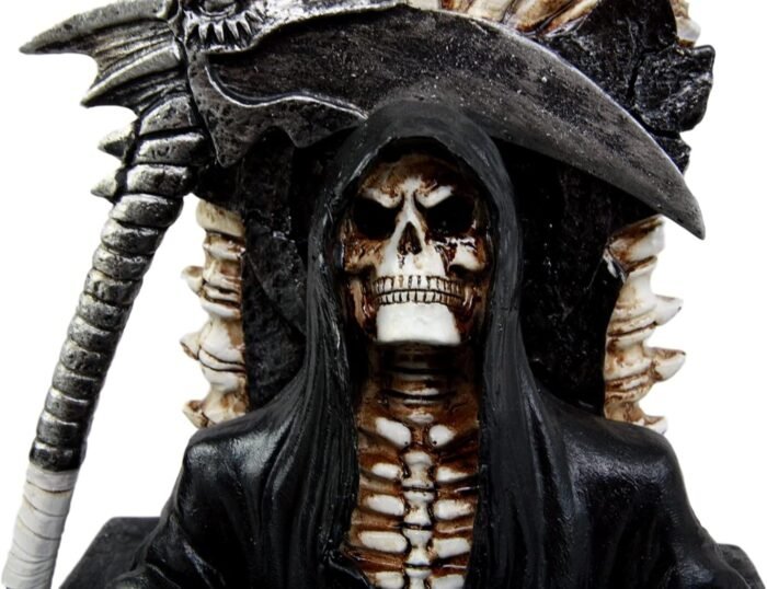 Ebros Gift Black Holy Death Grim Reaper Sitting On Skeleton Throne Figurine 10.5... - Image 8