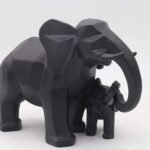 Elephant Family Statue Mother and Baby Elephant Figurine Lucky Wealth Feng Shui ... - Image 3
