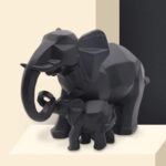 Elephant Family Statue Mother and Baby Elephant Figurine Lucky Wealth Feng Shui ... - Image 4