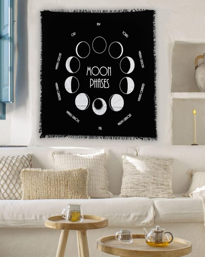 Indian Consigners Moon Phases Altar Cloth Celestical Tarot Deck Alter Wall Hangi... - Image 5