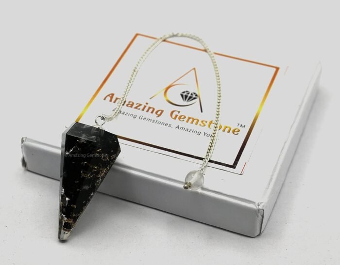 Black Tourmaline Orgone Crystal Pendulums for Divination and Dowsing Crystal Pen... - Image 3
