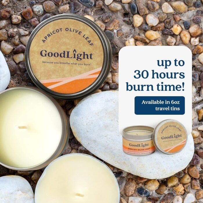 Paraffin-Free Scented Candle, Clean Burning Non-Toxic Tin Candles, Apricot Olive... - Image 7