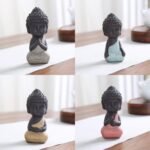 4 Pack Mini Cute Buddha Statue, Ceramic Small Adorable Monk Figurines, Yoga Mand... - Image 5