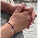 Black String Evil Eye Bracelet – Adjustable Wax Nylon Cord Talisman | Handmade P... - Image 4