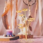 Luxshiny Ghee Lotus Lamp Holder 7 Lotus Diwali Candle Holder Votive Tealight Can... - Image 10