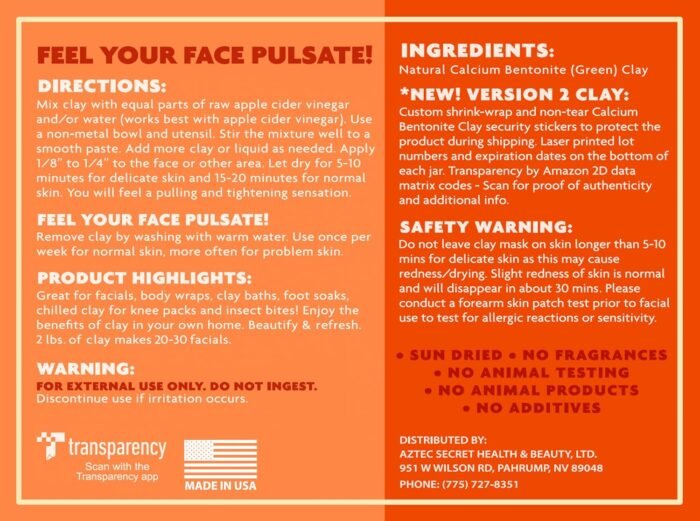 Aztec Secret – Indian Healing Clay 2 lb – Deep Pore Cleansing Facial & Body Mask... - Image 3
