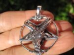 925 Silver Goat Baphomet Inverted Satanic Pentagram Pendant Necklace - Image 4