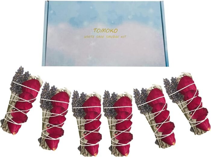 TOMOKO White Sage Smudge Product (6 Floral Sage with Box) - Image 3