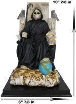 Ebros Gift Black Santa Muerte Holding Scythe Seated On Throne Altar Statue 10.5"... - Image 3