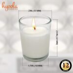 Hyoola White Votive Candles in Glass - Pack of 12 Votive Candle - 12 Hour Burn T... - Image 4
