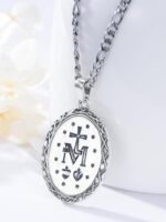 925 Sterling Silver St Michael/Virgin Mary Pendant Necklace, Religious Amulet Je... - Image 4