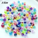Jmassyang 400pcs 8mm Glossy Acrylic Faceted Beads AB Color Crystal Round Plastic... - Image 3