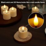 IMAGE Rechargeable Votive Candles, 12 Pcs 1.6" x2.5" Flameless Tea Light with Ti... - Image 3