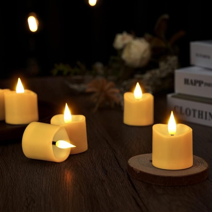IMAGE Rechargeable Votive Candles, 12 Pcs 1.6" x2.5" Flameless Tea Light with Ti... - Image 9