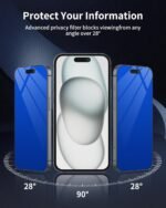 2 Pack for iPhone 15 Plus Privacy Screen Protector 9H Tempered Glass [Gradient-B... - Image 3