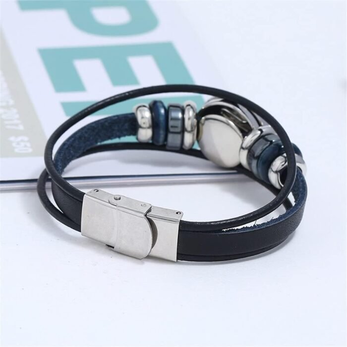 2Pcs Multilayer Constellation Zodiac Leather Bracelet Handmade Woven Zodiac Sign... - Image 6