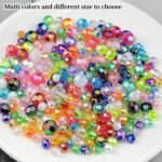 300pcs 8mm Acrylic Faceted Round Beads AB Colors Glossy Acrylic Beads Round Spac... - Image 4